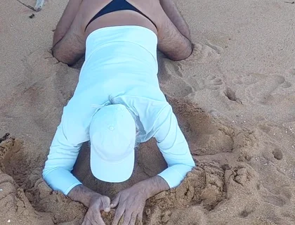 Ladysilva on the Beach in Panties Showing off Her Sexy Ass