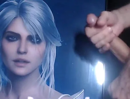 Cum Tribute for Ciri (game Character From Witcher 3)