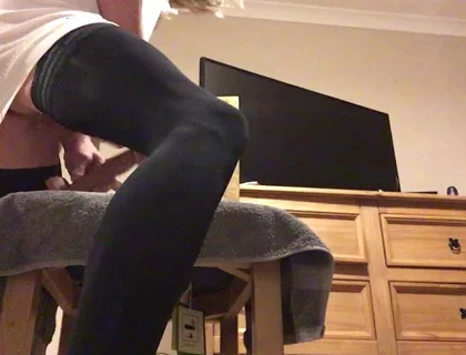 Prostate Play - Crossdresser Frotting with Vibrator - Cum as Lube - Fleshlight