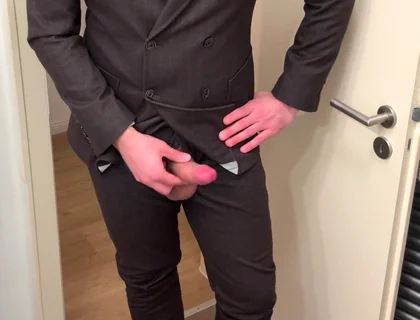 Businessman in Suit Jerks off on His Patent Leather Shoes