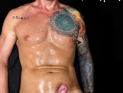 Milking and Edging Sexy Tatted Man