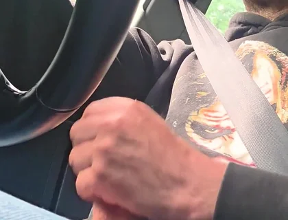 Straight Guy Gets Horny and Jerks off While Driving, He Almost Got Caught
