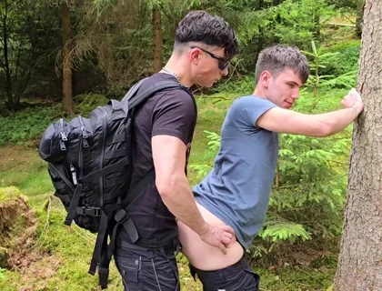 I Throat-fucked My Gay Slut and Railed Him Bareback in the Woods Till My Cock Shot a Cum Load.