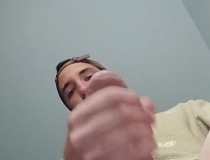 Young Guy Jerks off His Big Cock and Cums