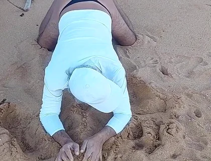 Ladysilva on the Beach in Panties Showing off Her Sexy Ass