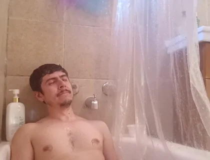 Handsome Man Explodes Thick Cum in the Bathtube