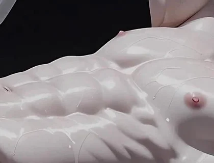 Albino Twink Oiled Chest Caress Leading to Gentle Cock Play