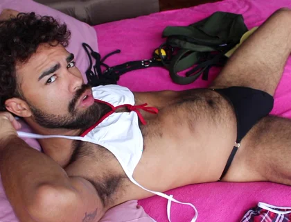 Hunk in Lingerie in an Embarrassing Situation (set 1)