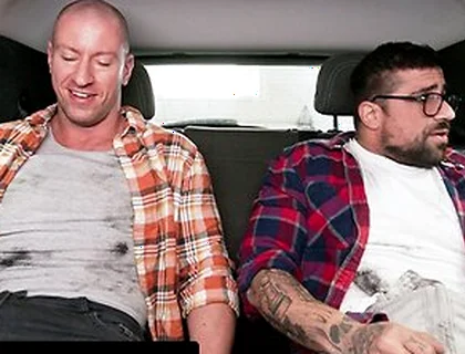 Buddies Alex & Cam Crawford Fix Car Then Jerk Off In The Backseat Before Road Trip