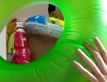 Vertical Vid - Blowing up as Much Inflatable Swimrings as I Can on Stream
