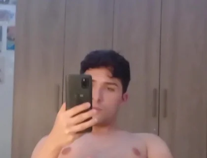 Jerking off and Cum Mirror