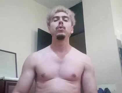 Handsome Stud Flexing and Working Out Naked