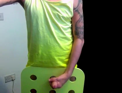 Inked Twink Boy Adam Wanks One Out
