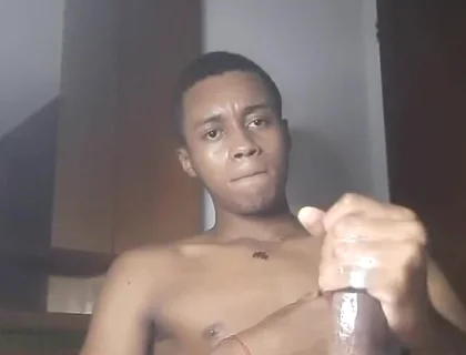 Webcam Stream BBC Sitting and Stroking Thick Black Cock with Lots of Saliva and Lube Black20one