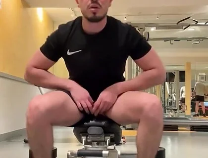Gym Public Jerk off and Training