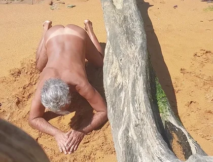 Ladysilva on the Beach Naked Showing off Her Tanned Sexy Ass