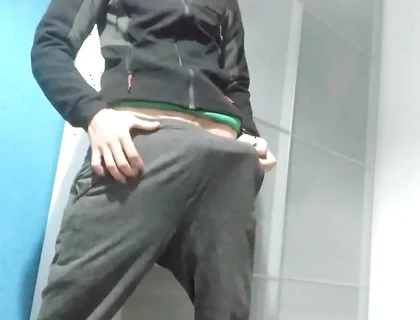 I Show You My Hard Banana Inside My Pants and I Masturbate in My Friend's Bedroom