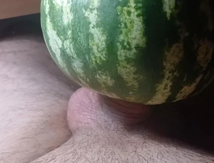 The Watermelon Is so Sweet and Juicy My Penis Liked It!