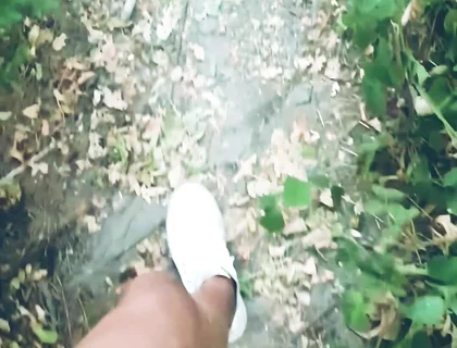 POV Naked Walk in the Woods