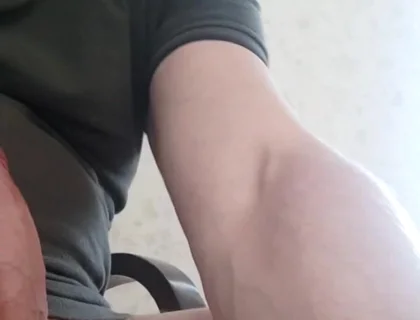 Playing with My Girthy Cock Bound in the Double Cock Ring Until Emptying My Big Balls From a Big Creamy Cum Load