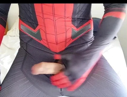 Spiderman long all the cum!