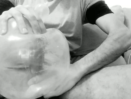 Strong Vintage Fucking of a Condom That I Previously Inserted in My Virgin Ass