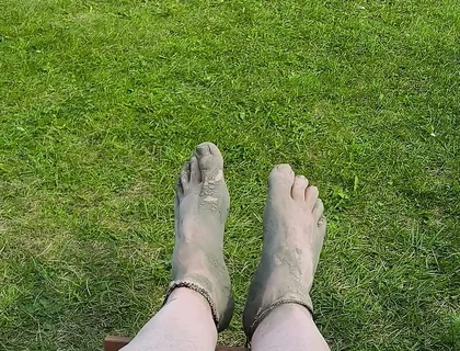 Barefoot Waiting for the Tide on the Beach