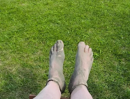 Barefoot Waiting for the Tide on the Beach