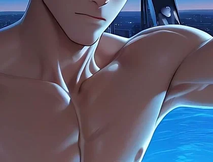 Shredded Gym Guy Nude Erect Dick Mirror Selfie in Infinity Pool