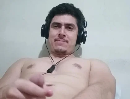 Handsome Stud Jerking Big White Cock