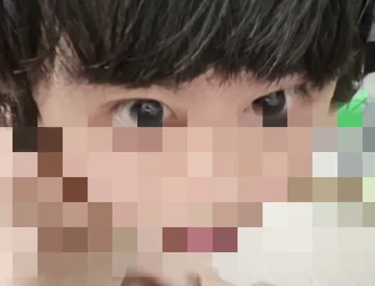 Cute Guy Masturbates with a Mosaic Face After Ejaculation, His Expression Super Cute and White Fluid Ejaculated