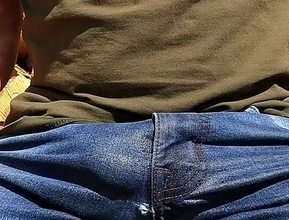 Wetting My Jeans and Teasing My Cock with Vibrators