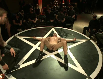 Horny Crowd Torments Bound Muscled Stud for Bip's Pre-halloween Party
