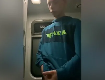 Im Jerking Off In The Train Toilet, They Almost Caught Me, A Tot Of Cum