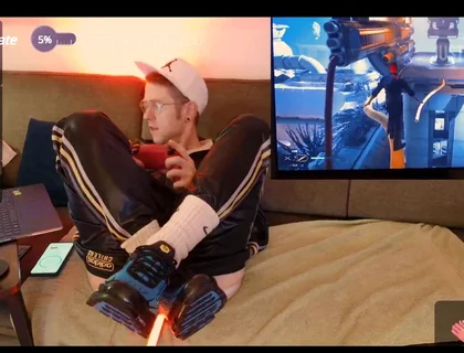 Playing Star Wars with Lightsword in Ass