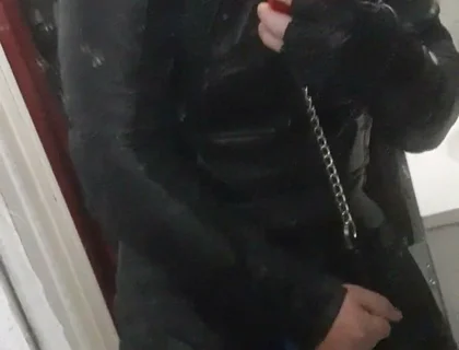 Leather Biker Jerking off in Leather Suit