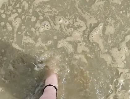 Barefoot in the September North Sea in Wangerland
