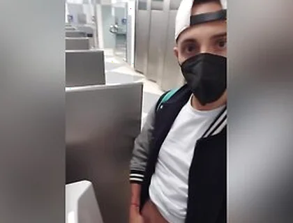 Jacking Off And Cumming With My Pants Down To My Ankles At The Chicago Airport Bathroom