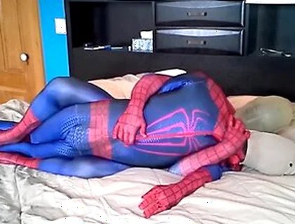 Masked Spiderman Struggles Against Spiderman