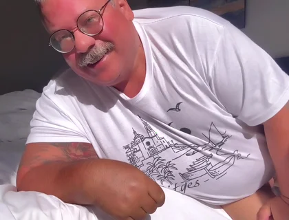 Giant Belly and Man Boobs with a Gorgeous Fat Cucumber