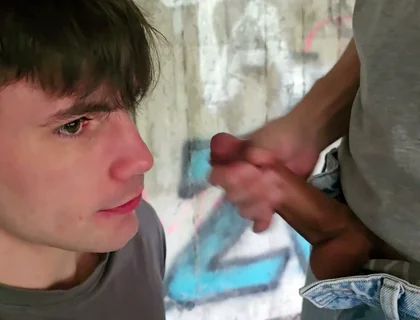 Risky Outdoor Gay Bareback Sex Almost Exposed While Facefucking & Pounding Boypussy Under a Motorway Bridge