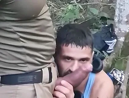 Sucking the Cop's Huge Cock