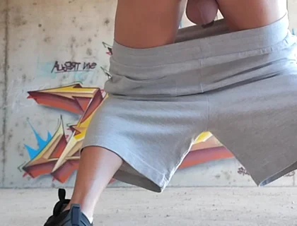 In a Thong Fingering Me Outdoors