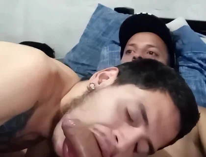 Deepthroating Huge Latino Cock