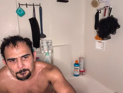 Bodybuilder Strokes Thick Cock After Workout in the Shower