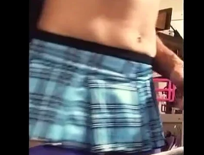 Cdmichelle Wearing Sexy Blue Skit Outfit