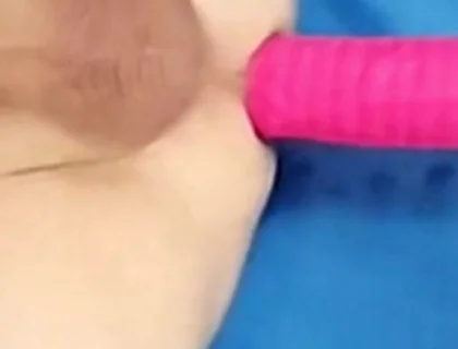 Big Cock Old Man Gets Dildo Fucked on the Fucking Machine