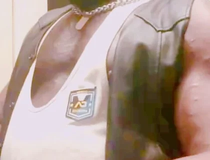 Muscle Stud Leather Denim Boots Smoking Solo Titpig