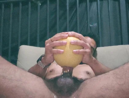 Food Fetish Fuck the Melon so Crazy I Can Hear Your Fucking Throat My Cock