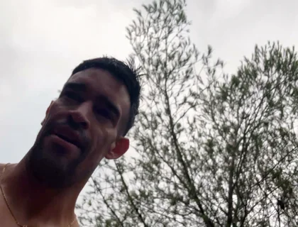 Walking Naked Under the Rain on the Woods
